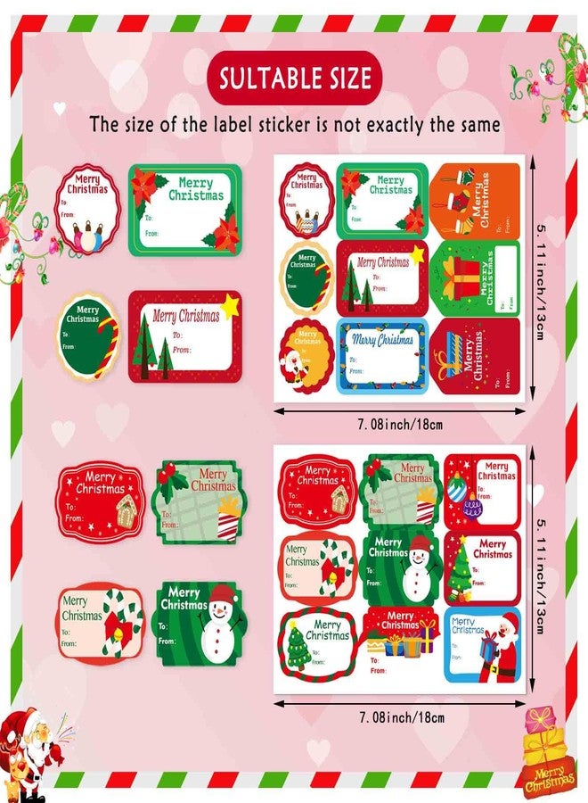 OTAITY 216 PCS Christmas Gift Tags, Christmas Stickers Labels Self Adhesive Gift Stickers with Santa Snowmen Xmas Tree Reindeer Bells for Gift Bags and Wrapped Presents - Image 3